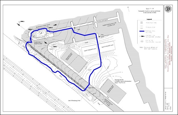 Figure 3: Drainage area contributing runoff to the BTI