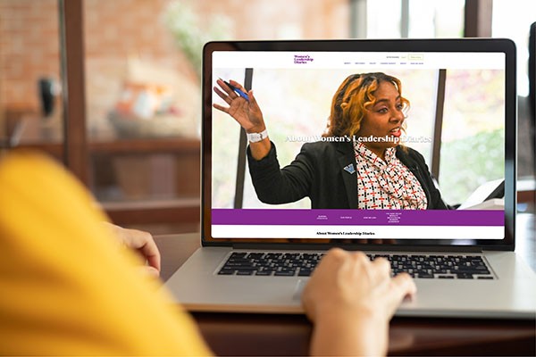 Person viewing laptop