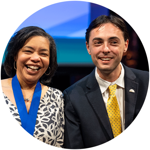 Opus Prize student ambassador Ryan Maloney with Jameka Walker