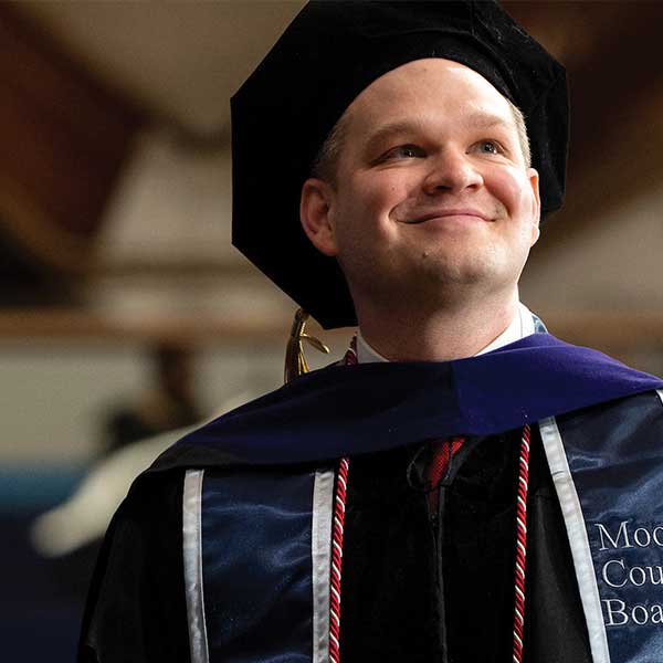 Villanova faculty in academic regalia.